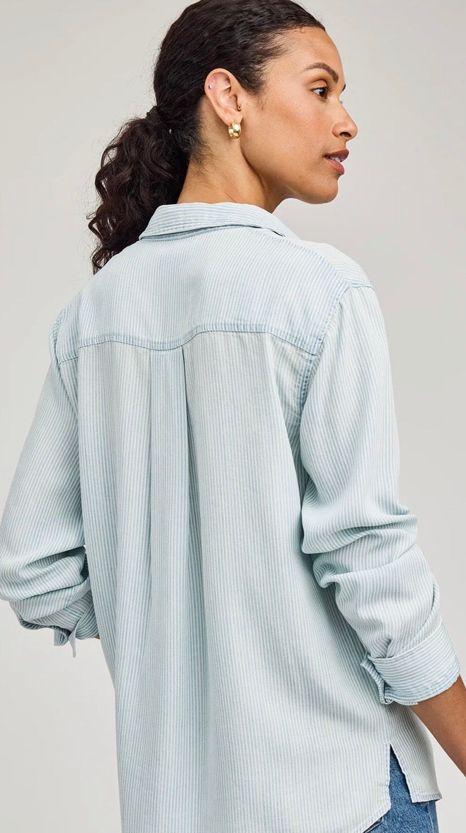 Ozzy Button Down Shirt - Blue Stripe
