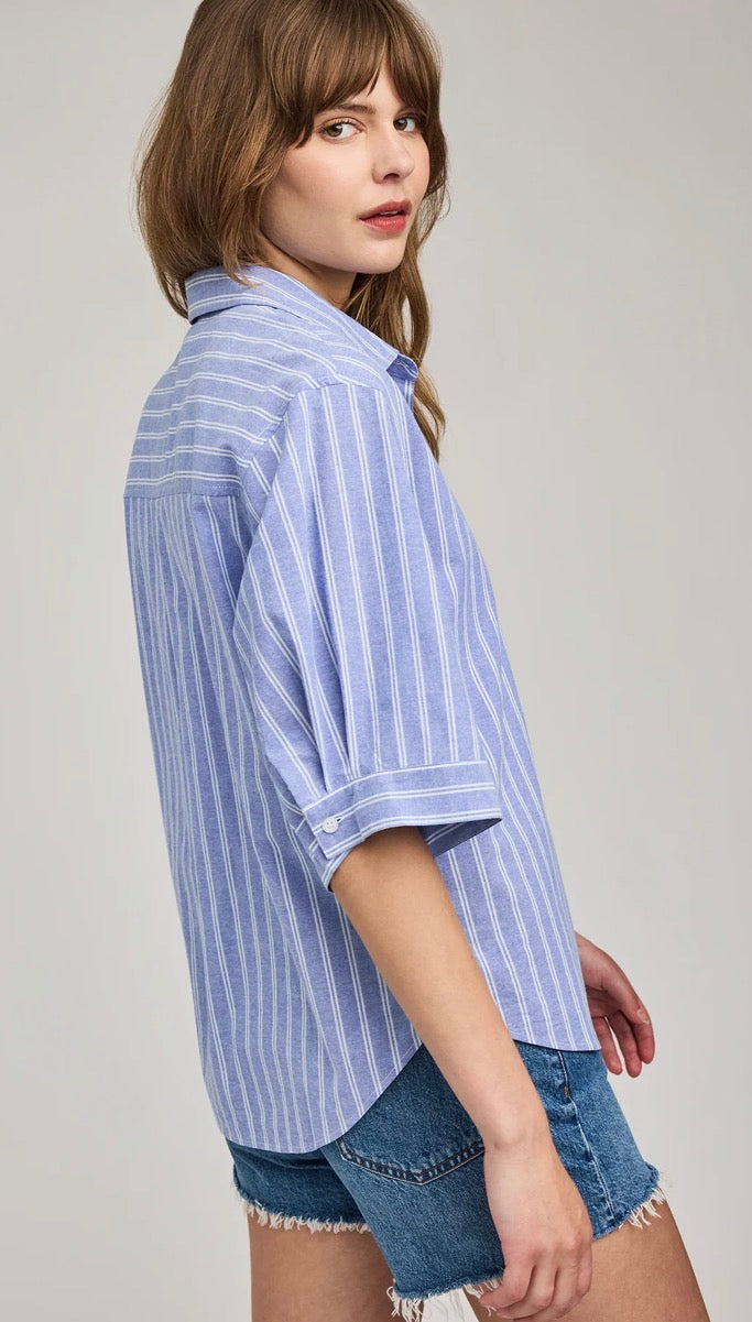 Blaire Button Down Shirt - Ocean Stripe