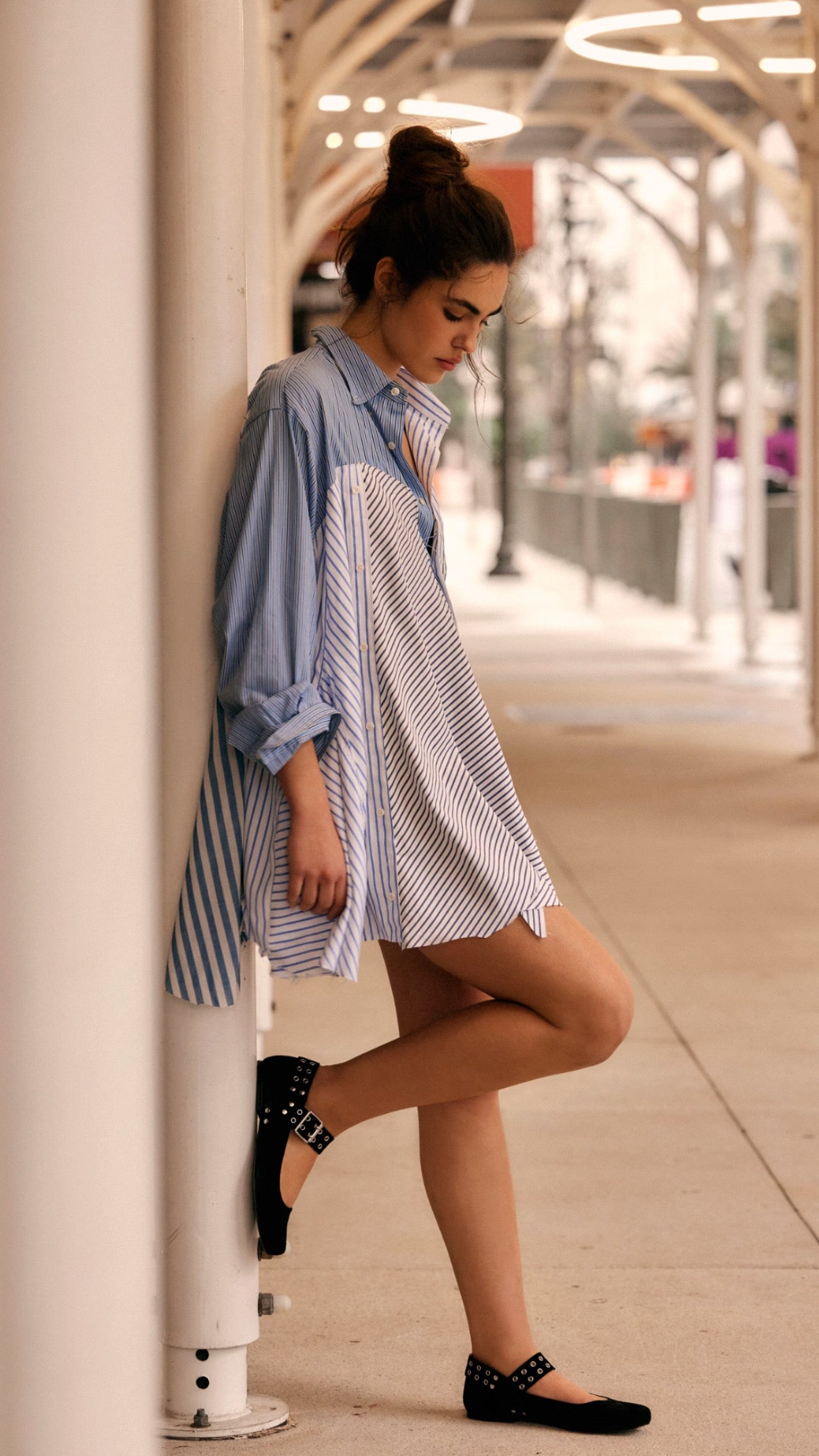 Oxford Club Mini Dress - Cornflower Blue