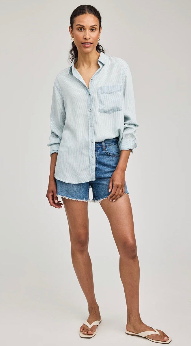 Ozzy Button Down Shirt - Blue Stripe