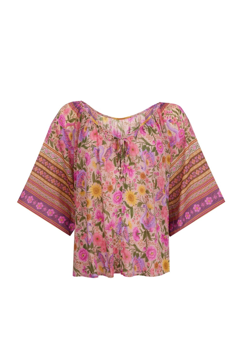 Swan Lake Flutter Sleeve Blouse - Lilac Rose