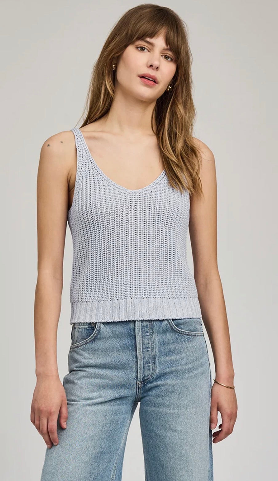 Lizzie Knit Tank - Chambray