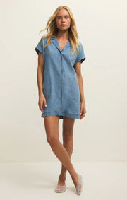 Napa Denim Mini Dress - Shoreline