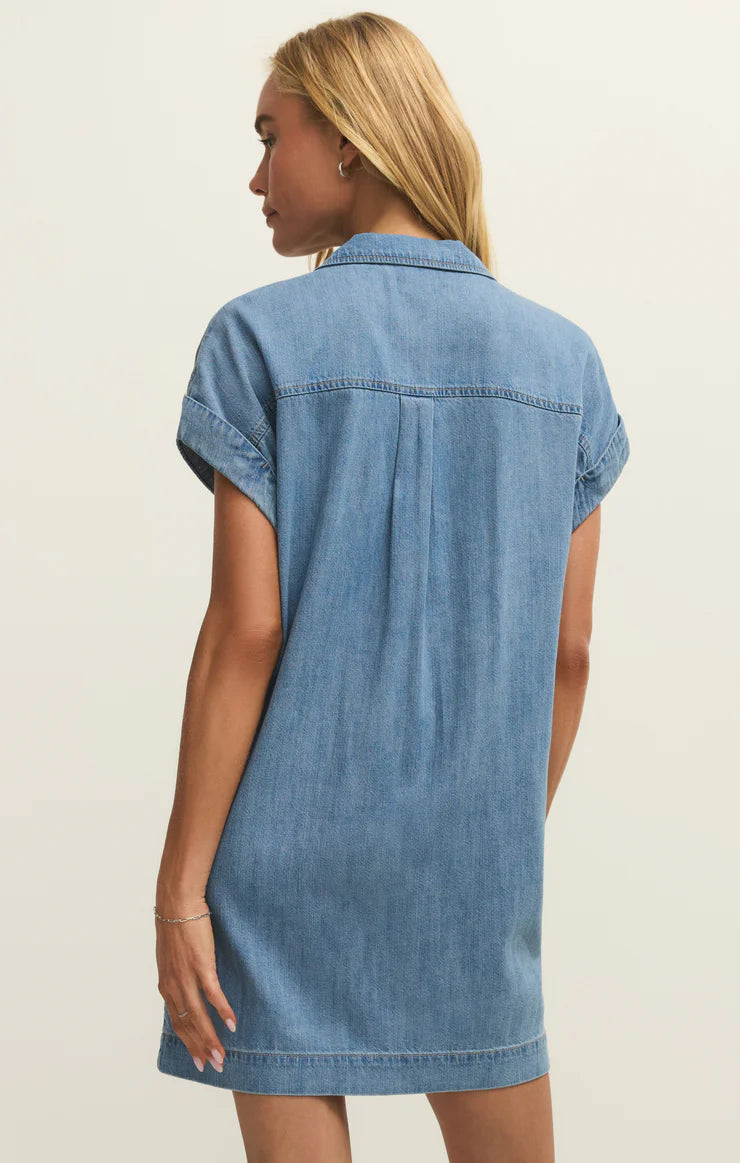 Napa Denim Mini Dress - Shoreline