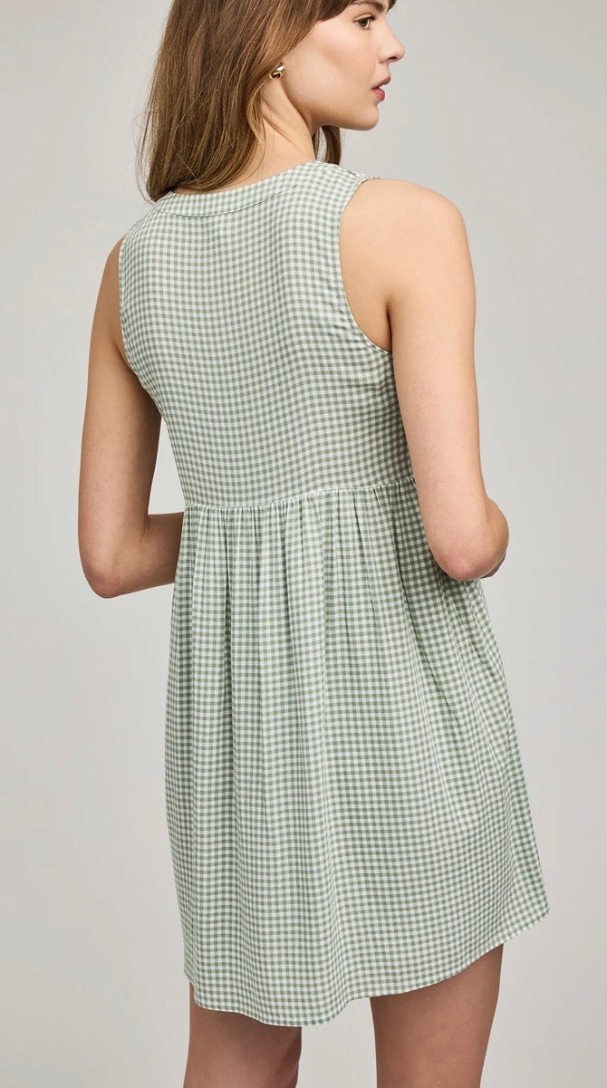 Zoey Mini Dress - Pistachio Gingham