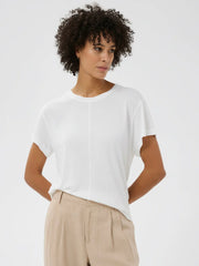 Anemona Linen/Viscose Tee - Bright White