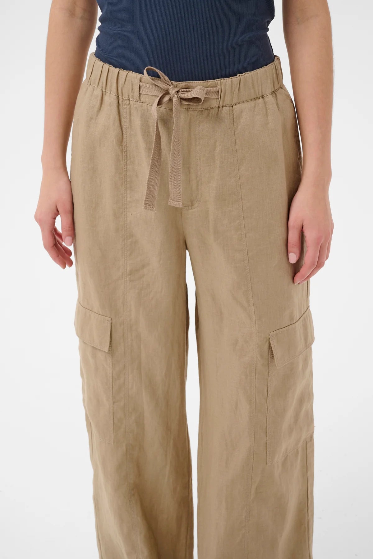 Atena Linen Pant - Silver Mink