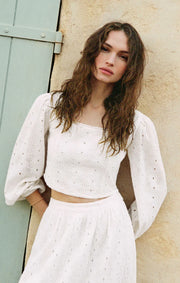 Bria Eyelet Top - White