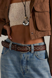 WTF Preston stud belt- Mocha