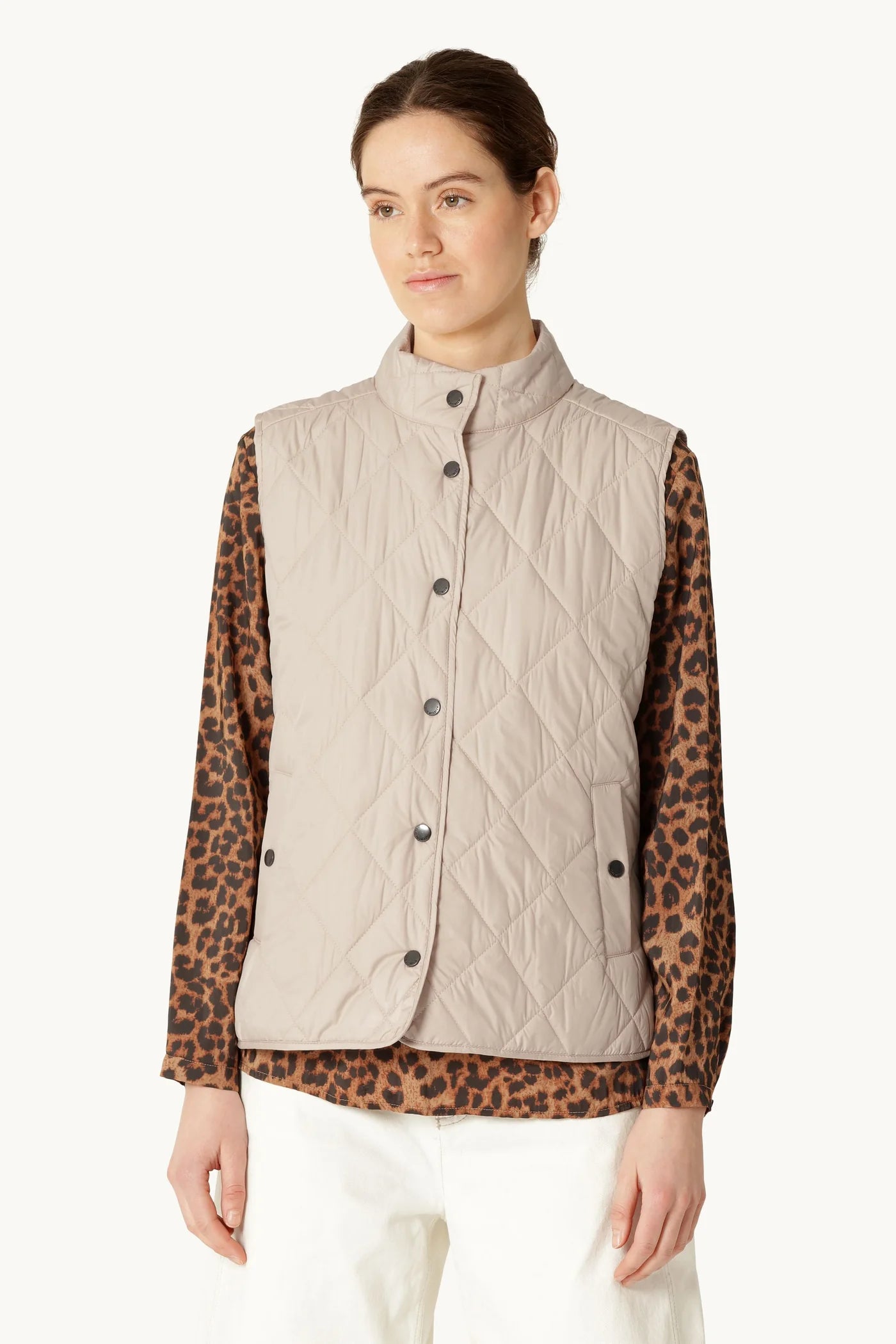 Quilted Short Vest - light camel