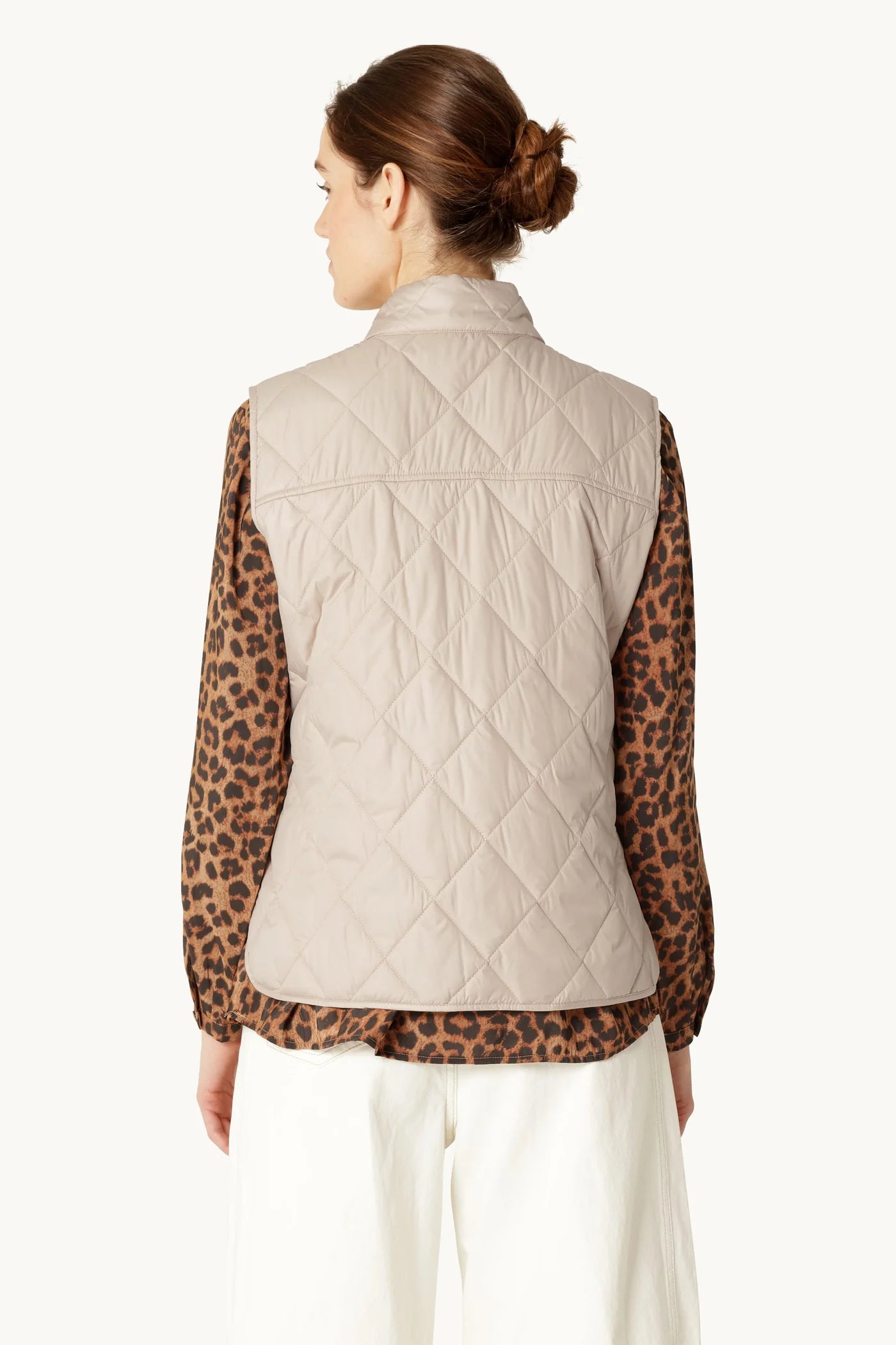 Quilted Short Vest - light camel