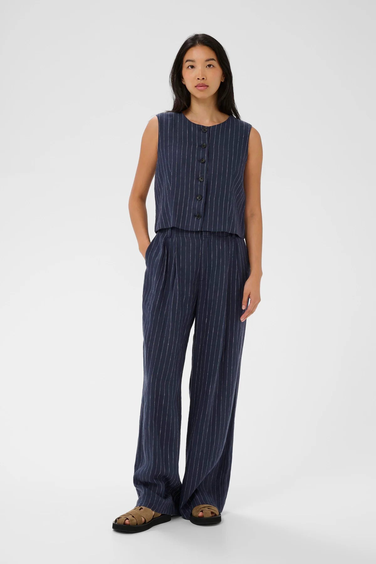 Azania Vest - Blue Nights Pinstripe