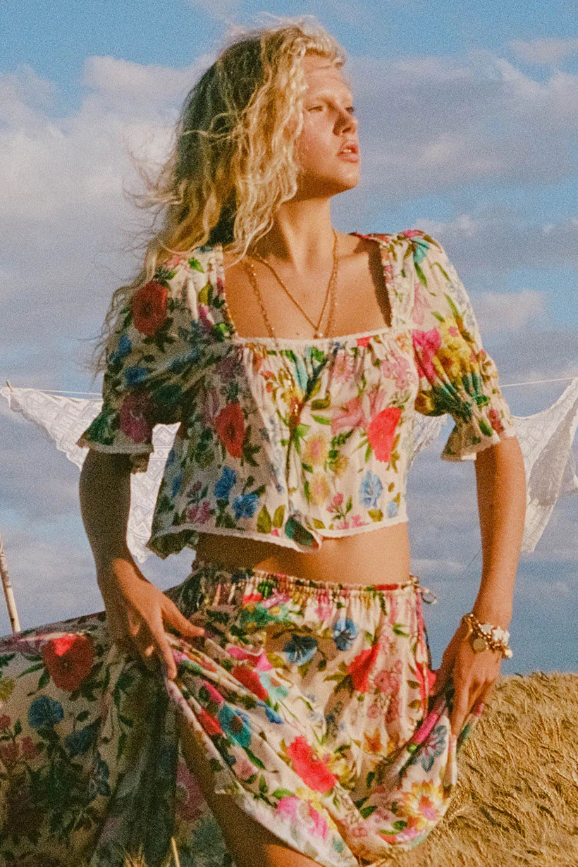 Valley of the Dolls Short Sleeve Blouse - Opal