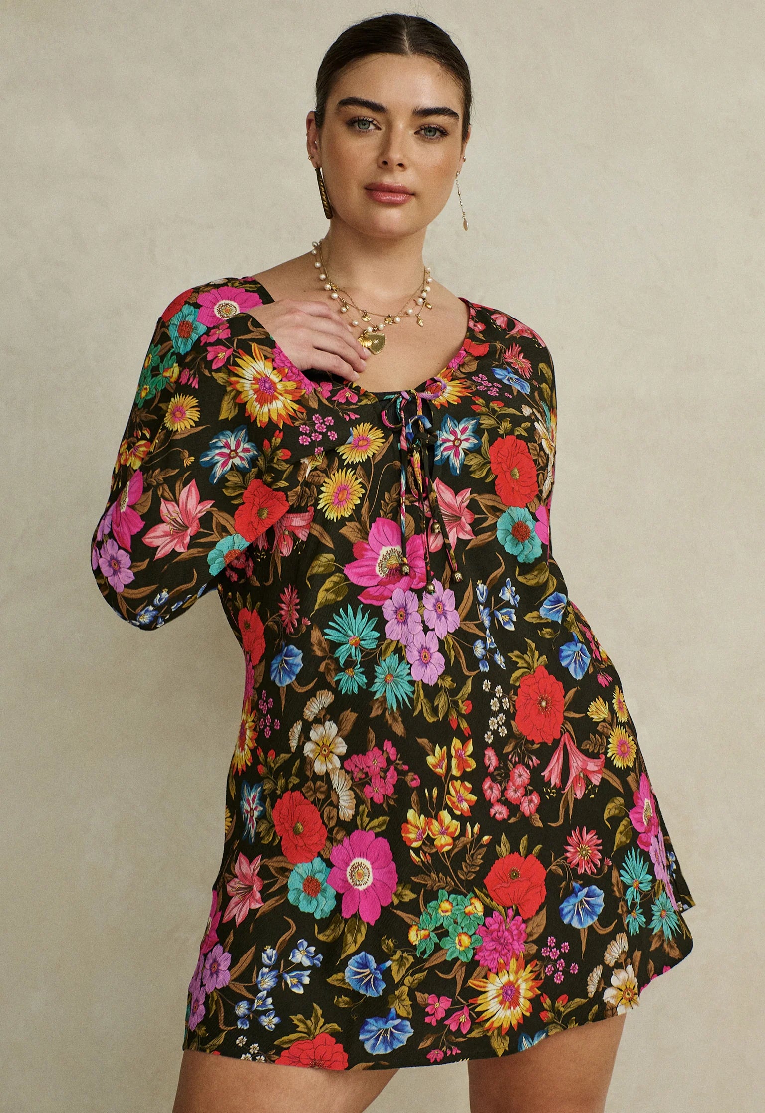 Valley of the Dolls Bias Mini Dress - Onyx
