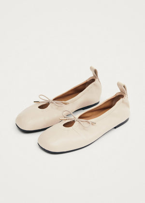 Rosalind Leather Ballet Flats - Cream