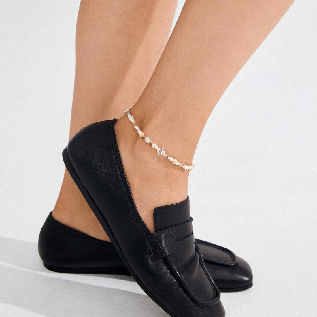 Prism Ankle Chain - White/ Gold