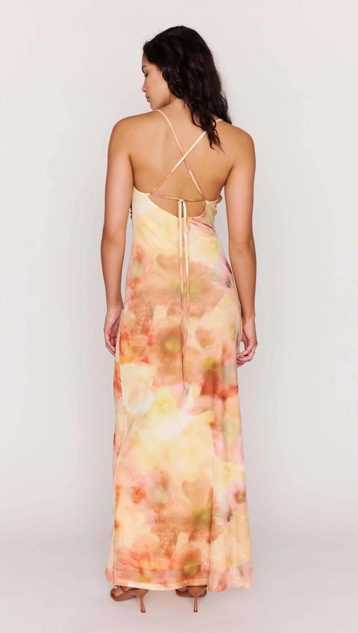 Aria Mesh Maxi Dress - Sunset