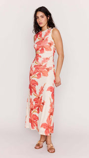 Isla Mesh Midi Dress - Peach