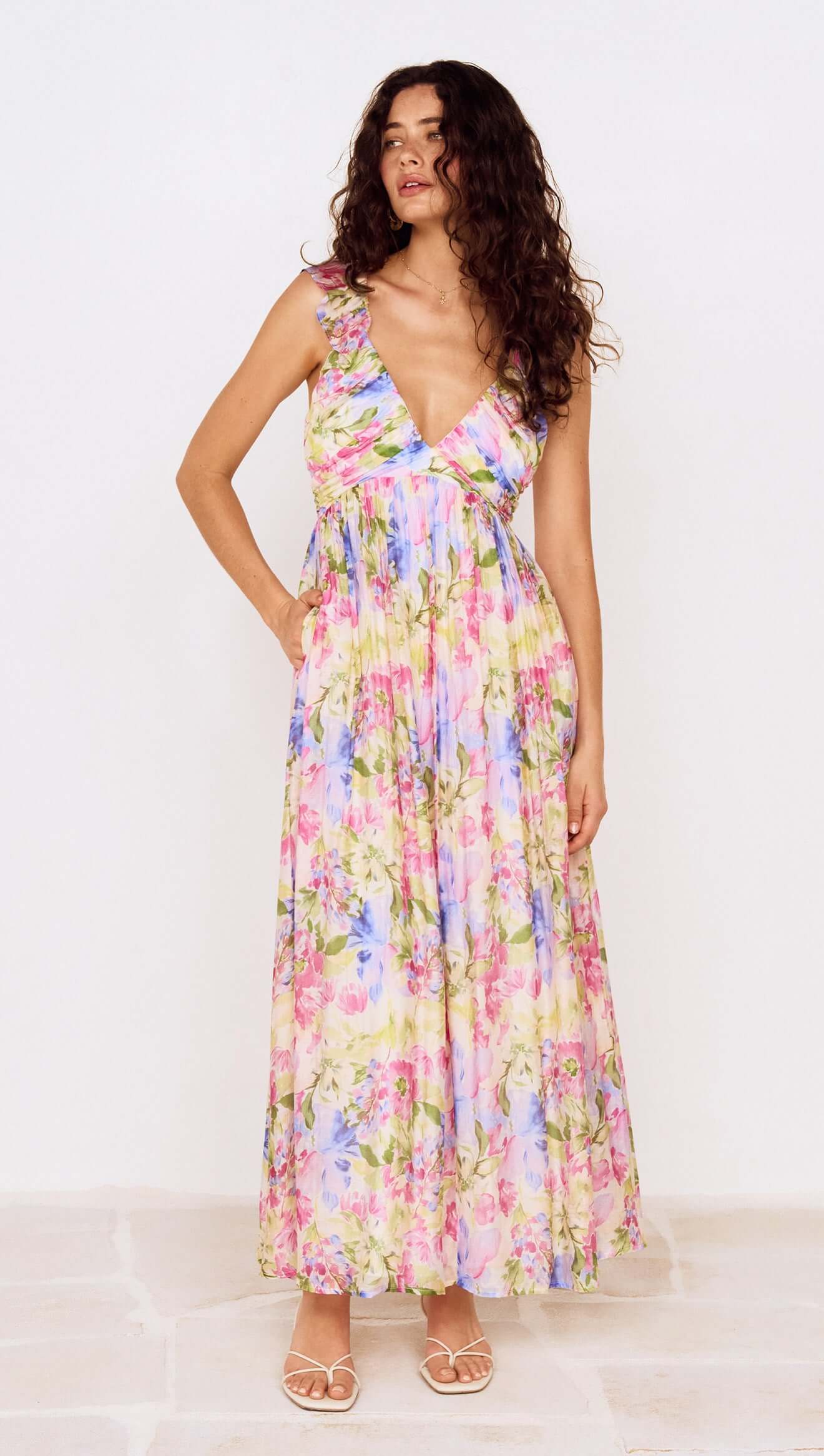 Celina Maxi Dress - Watercolour Floral