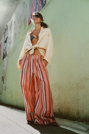 Days End Solar Linen Stripe - Soft Coral Combo