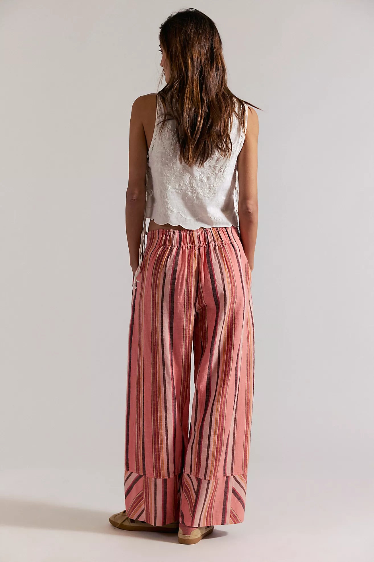 Days End Solar Linen Stripe - Soft Coral Combo