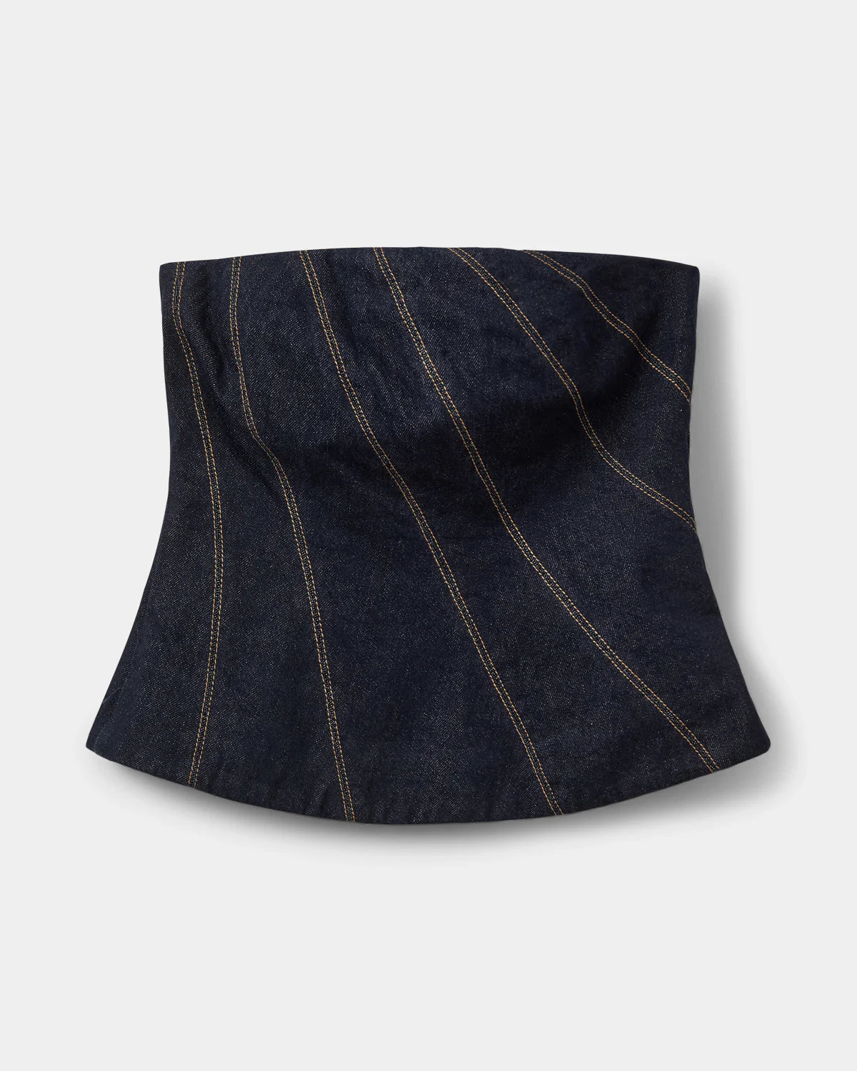 Tille Raw Denim Corset Top - Dark Denim Blue