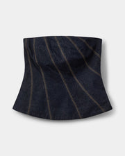 Tille Raw Denim Corset Top - Dark Denim Blue