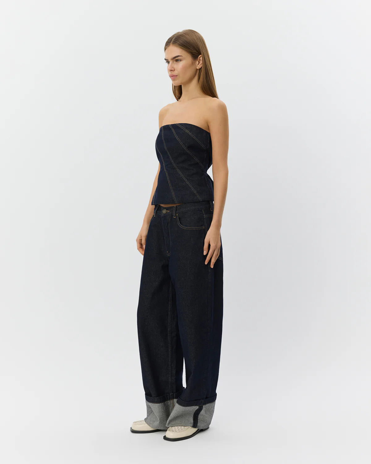 Misha Raw Denim Jeans - Dark Denim Blue