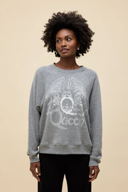 Queen Crest Vintage Raglan Sleeve - Heather Grey
