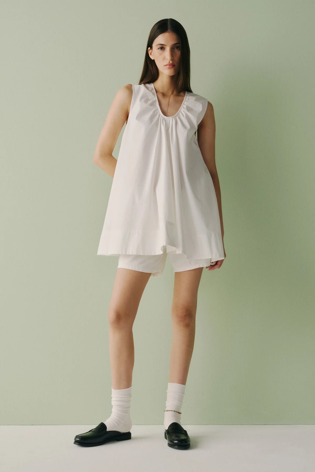 Meadow Line Poplin Dress - Optic