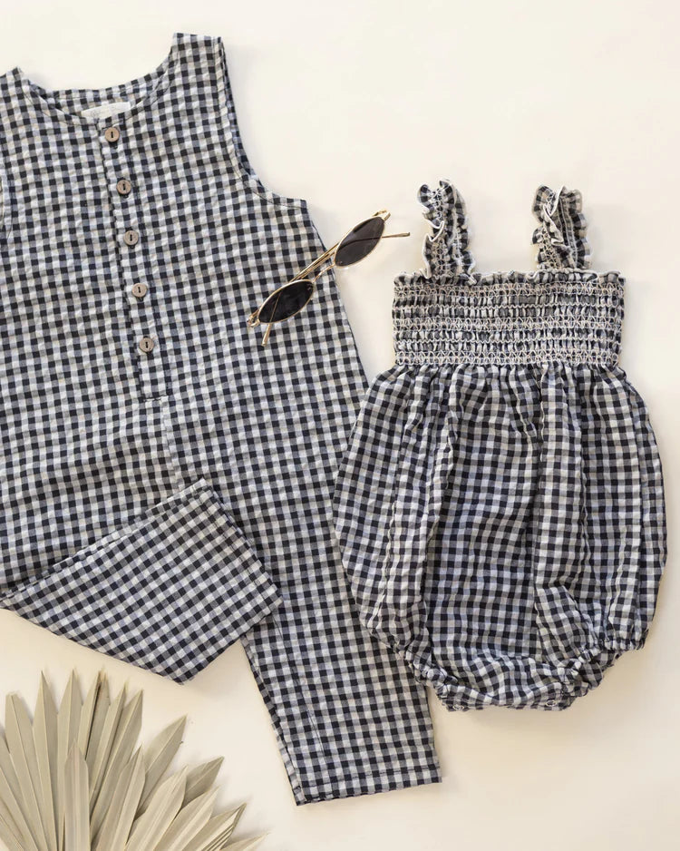 Julia Romper -Black Check