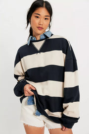 Classic Stripe Crew - Black Combo