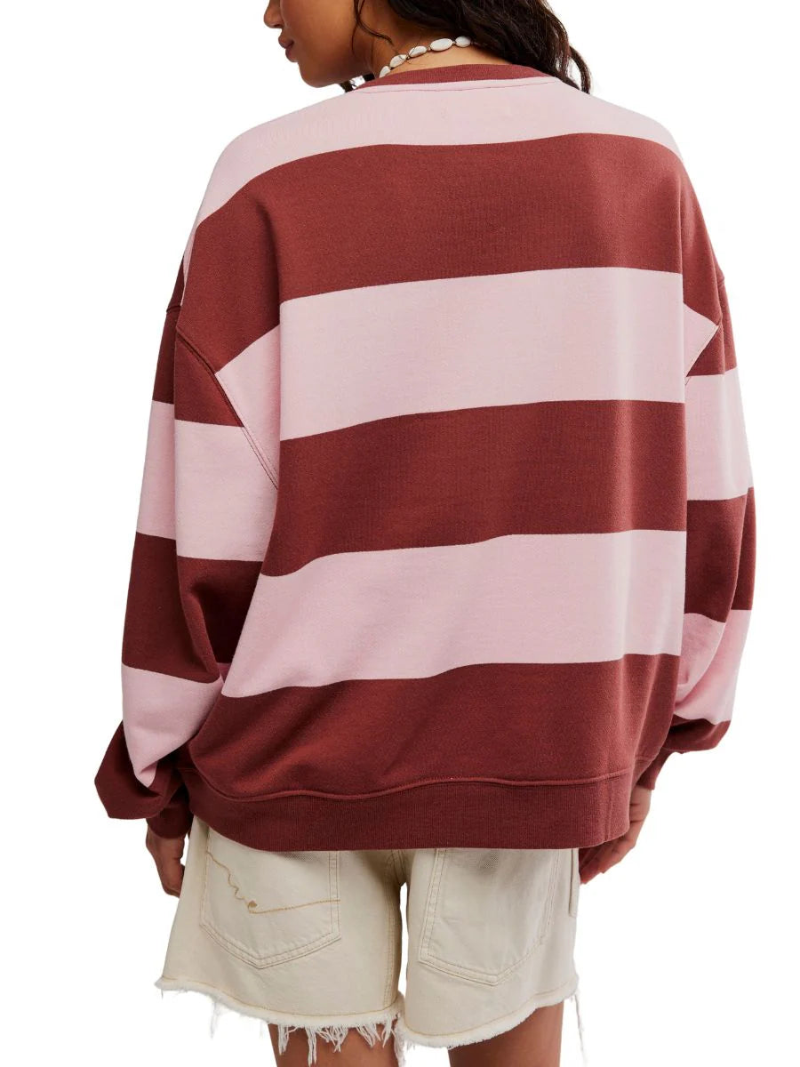 Classic Stripe Crew - Strawberry Wine Combo