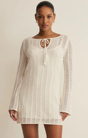 Falling Waters Crochet Dress - Cloud