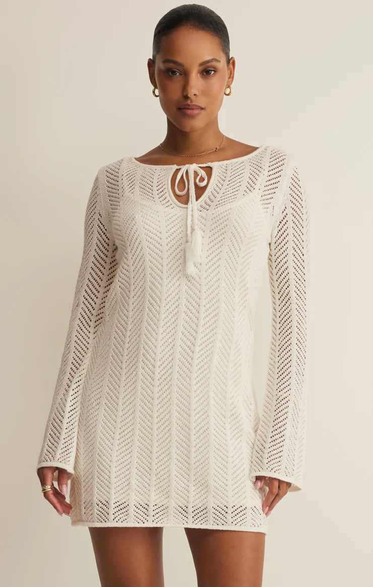 Falling Waters Crochet Dress - Cloud