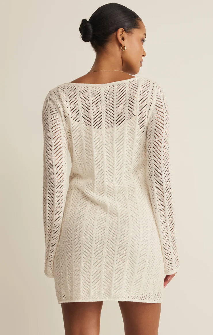 Falling Waters Crochet Dress - Cloud