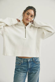 Celeste Quarter Zip - Clean Ivory