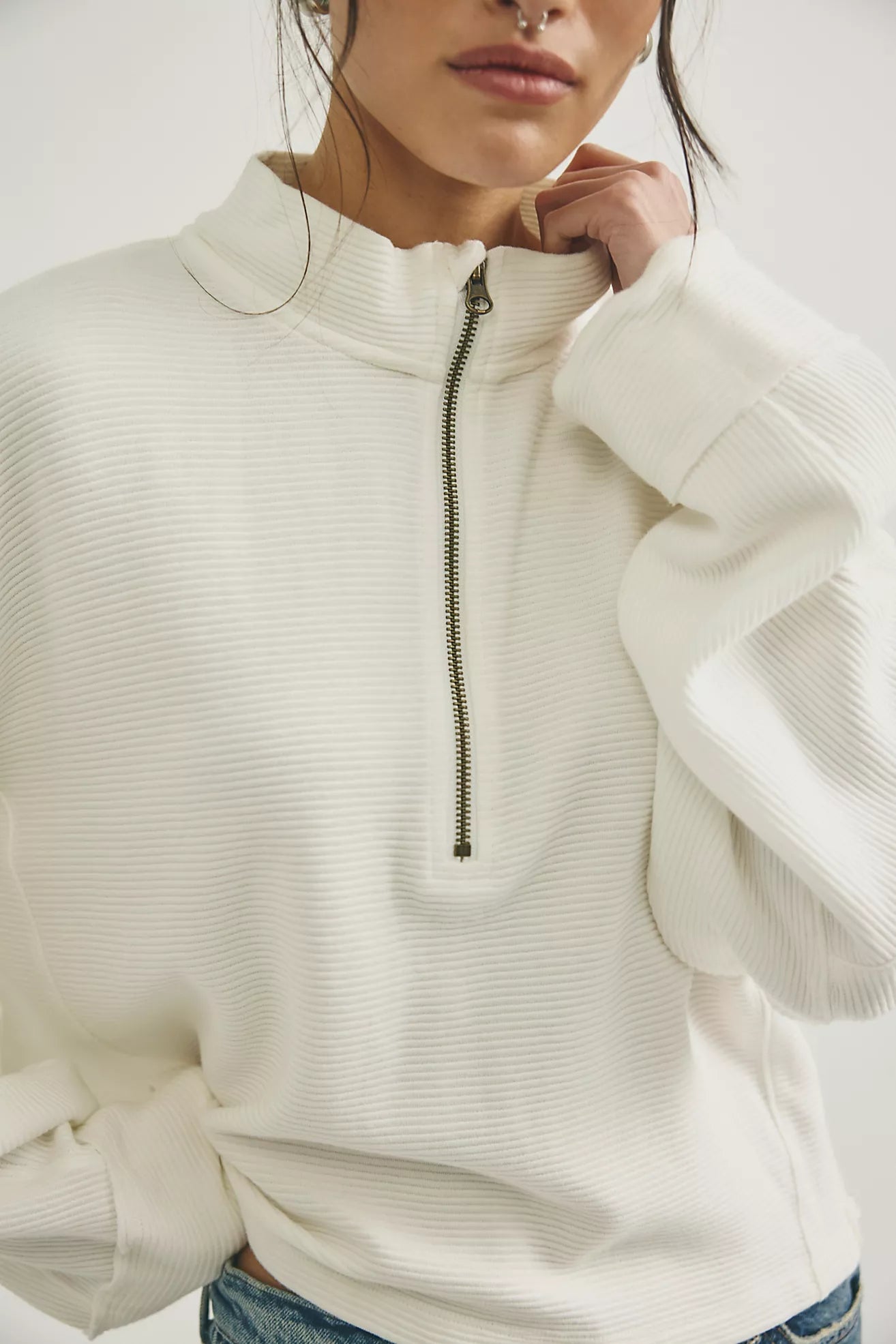 Celeste Quarter Zip - Clean Ivory