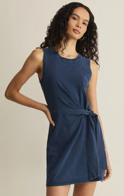 Mattie Jersey Denim Mini Dress - Indigo