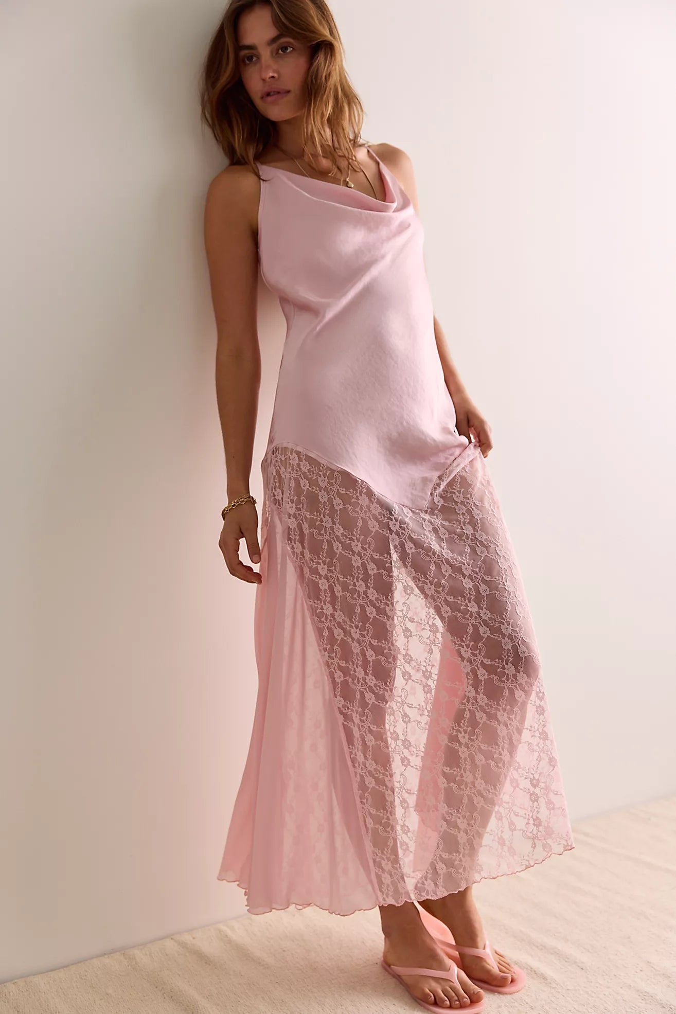 Evening Soirée Maxi Slip - Pink Lotus