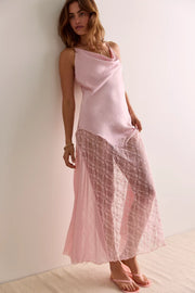 Evening Soirée Maxi Slip - Pink Lotus