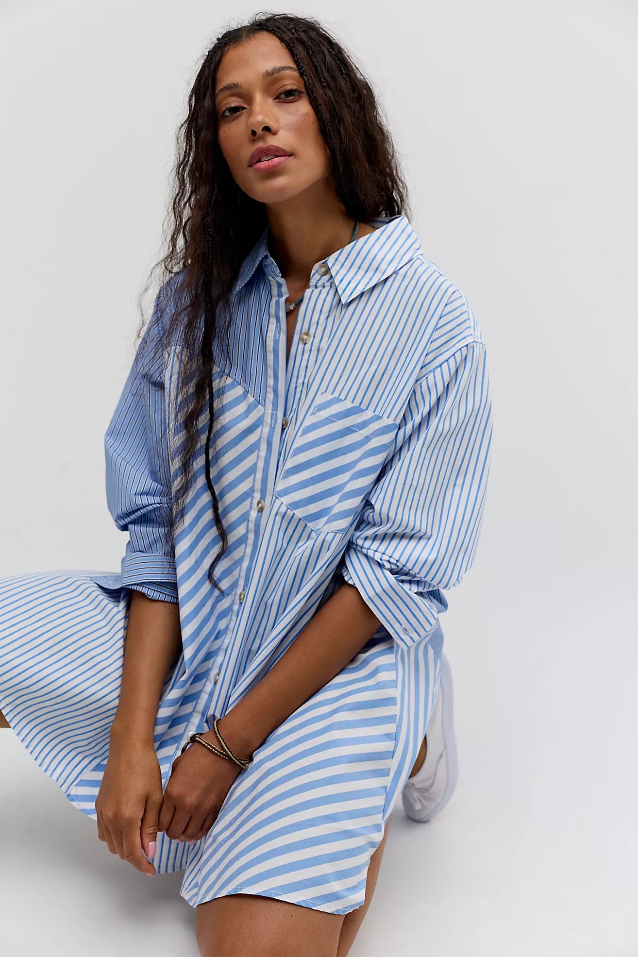 Oxford Club Mini Dress - Cornflower Blue
