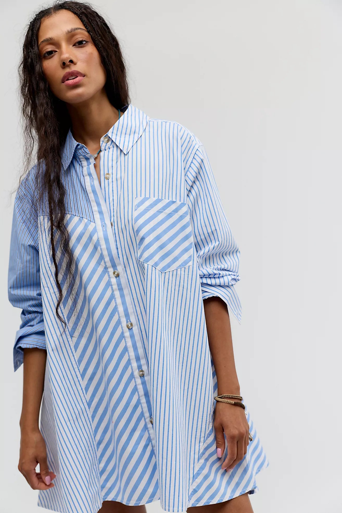 Oxford Club Mini Dress - Cornflower Blue