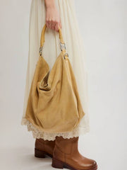 Suzie Suede Slouch Tote - Harvest Gold
