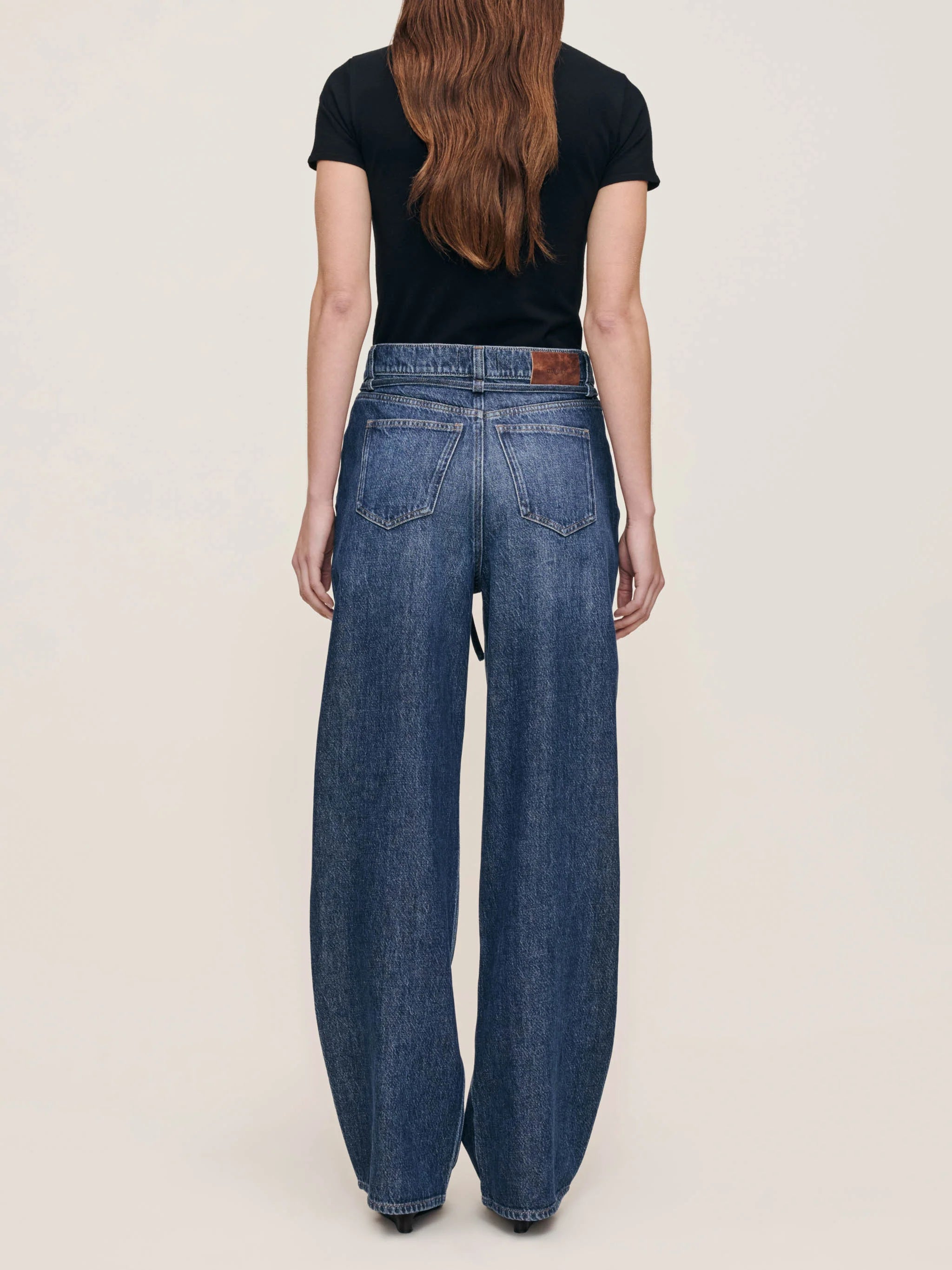 Casie Relaxed Wide Leg Mid Rise Boot - Space Blue