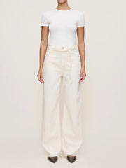 Casie Relaxed Wide Leg Mid Rise Boot - Crema