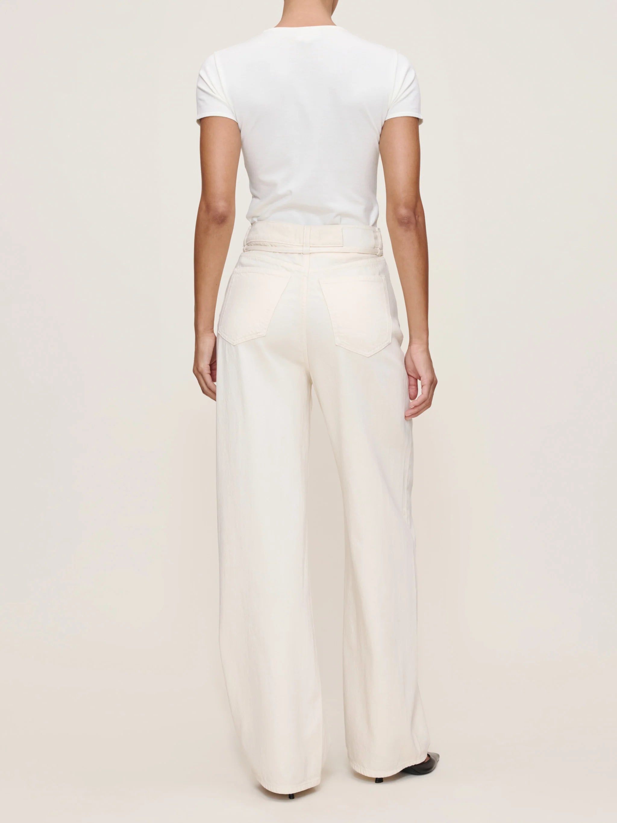 Casie Relaxed Wide Leg Mid Rise Boot - Crema
