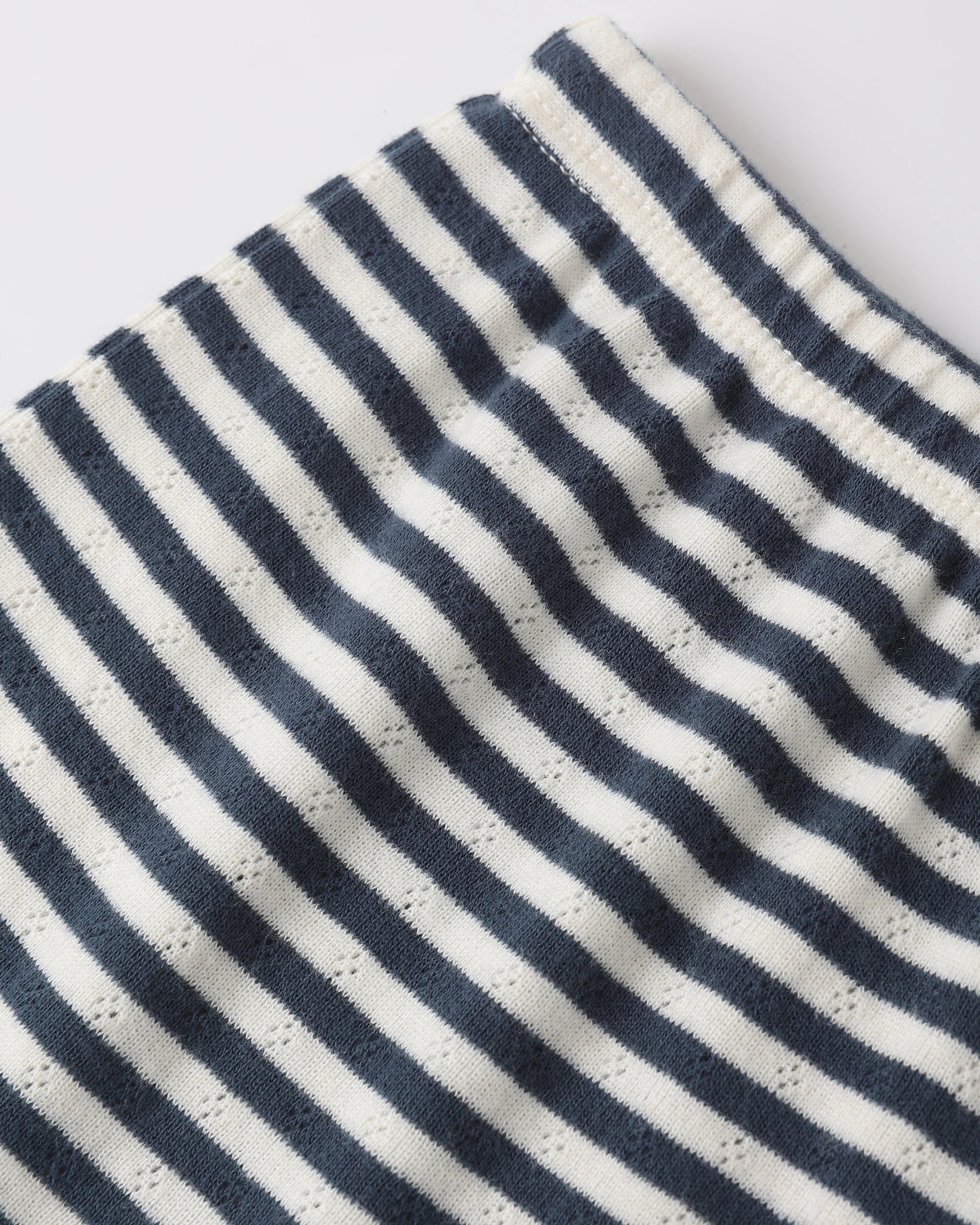 Pointelle Shorts - Navy Stripe