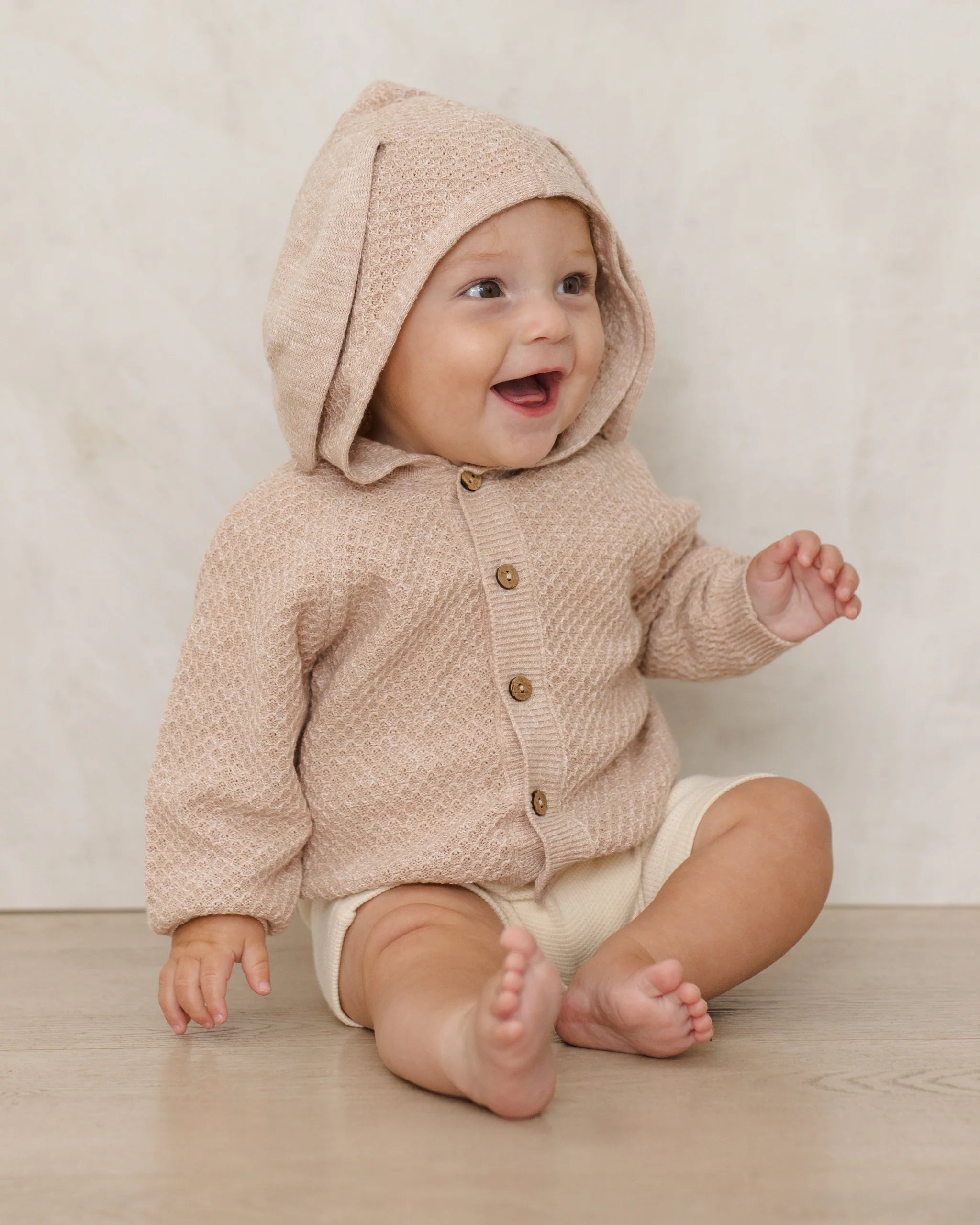 Bunny Knit Sweater - Heathered Latte