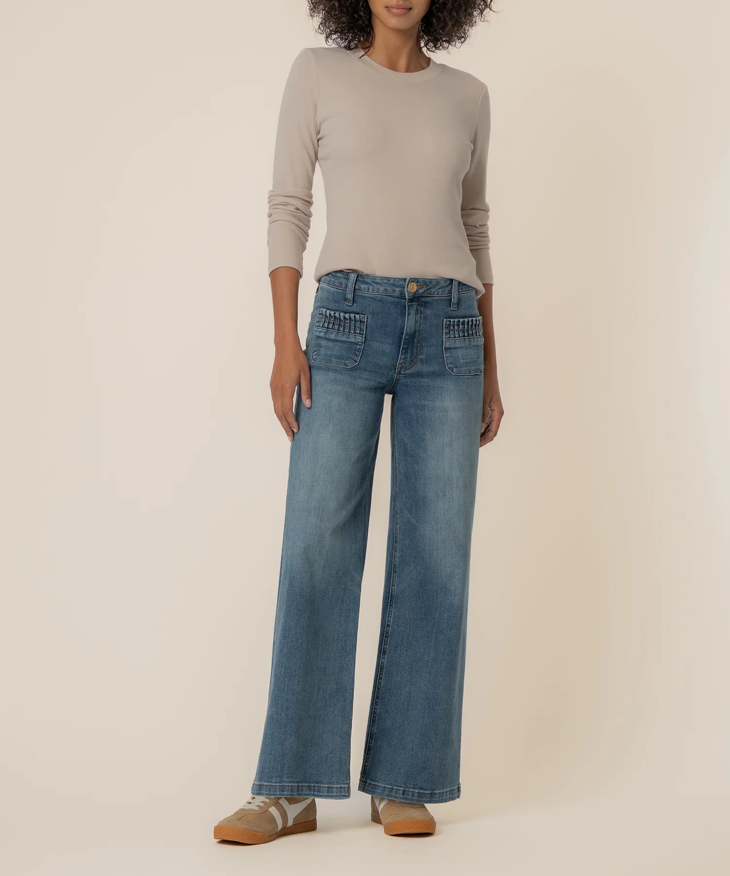 Maya - High Rise Wide Leg Patch Rushing - Affection
